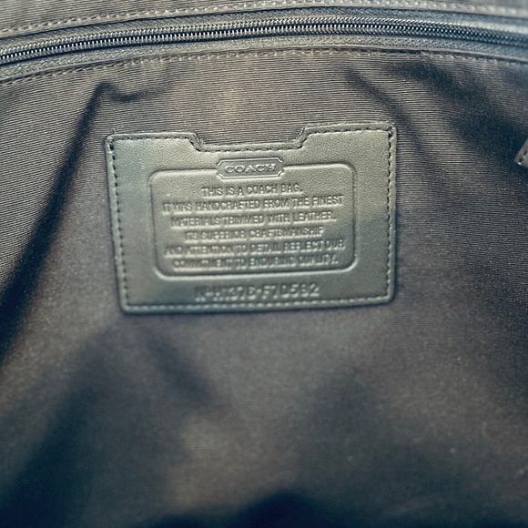 Coach Laptop Messenger Bag In Monogram Waxed Canvas - Grey - Picture 9 of 10